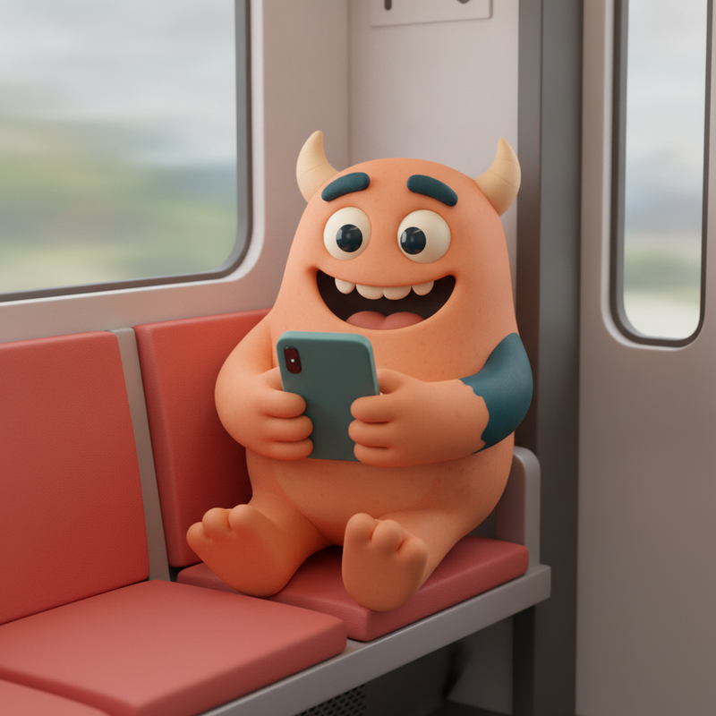 digital M.onster als Pendler in der S-Bahn zwischen Winterthur und Zürich